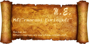 Mármarosi Euridiké névjegykártya